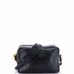 Prada Small Logo Camera Bag Embossed Leather